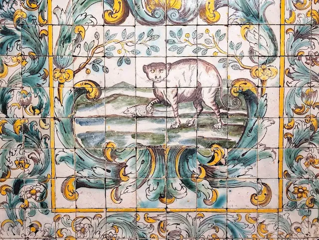17th century tile art at the National Azulejos Museum in Lisbon