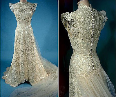 antique lace wedding dress design ideas