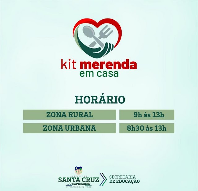 Kits merenda começam a ser entregues nesta sexta-feira (16), em Santa Cruz do Capibaribe. Veja o cronograma