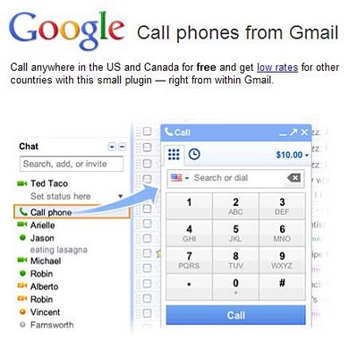 Call from Gmail Free or Low Rates