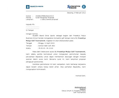 Contoh Surat Pengantar Sponsorship Yang Baik dan Benar 