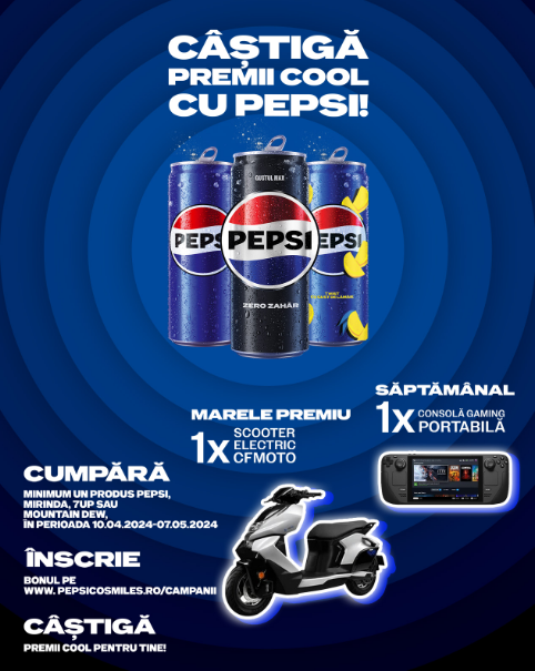 Concurs Pepsi - Castiga un Scooter Electric - 2024 - premii cool