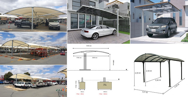 belles idées de conception d'ombre de stationnement de voiture