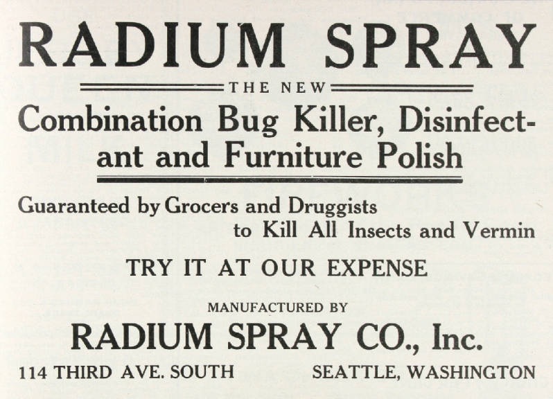 Radium Spray Advertisement Radium Spray Advertisement