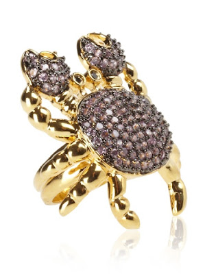 nOir Pink Pavé Crabby Ring