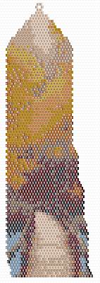 Free Forest Footbridge In The Fall Art Necklace Brick Stitch Bead Pattern Left Labeled Color Chart