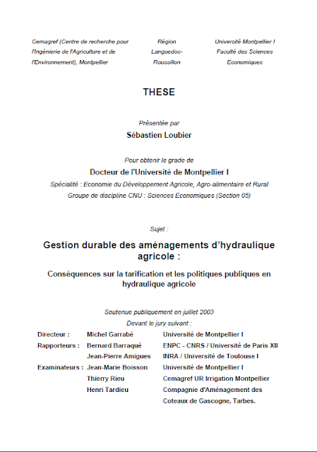 THESE - Gestion durable des aménagements d'hydraulique agricole