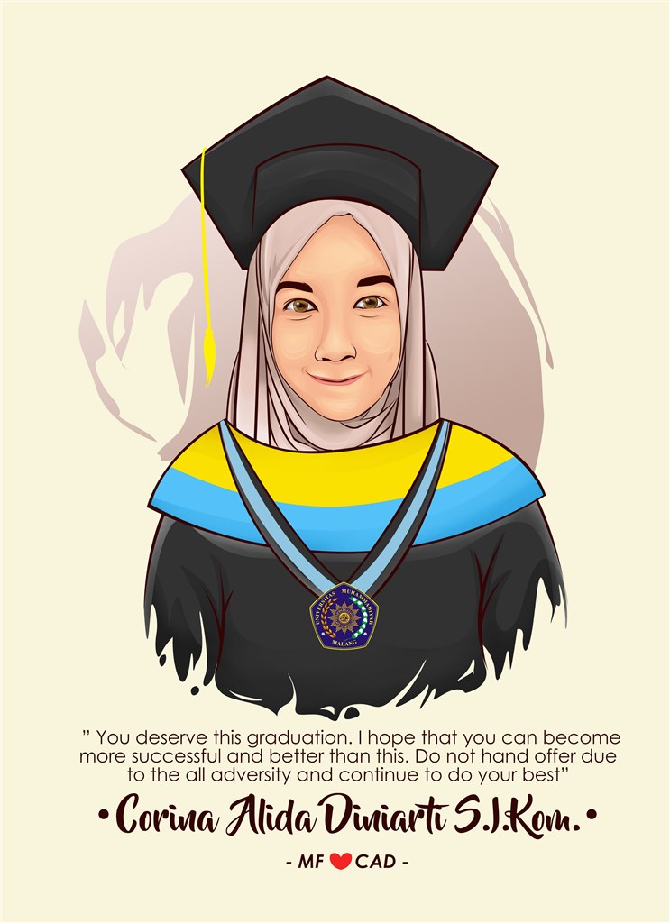 Kado Wisuda  untuk  Kekasih Jasa Design Wajah  Vexel dan Vektor