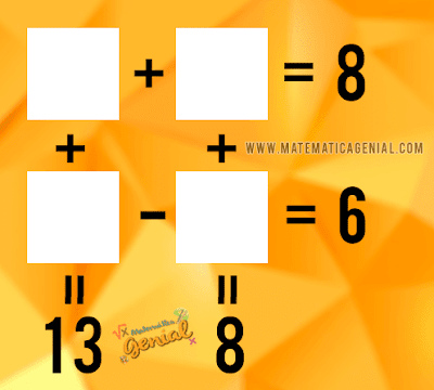 Desafio - Quais são os valores para os quadrados? x+y=8, w-z=6