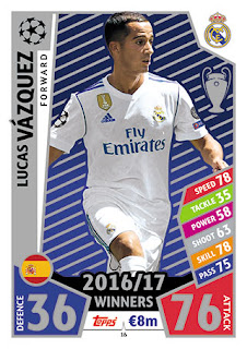 Topps Match Attax UEFA Champions League 2017-2018 Real Madrid CF Set