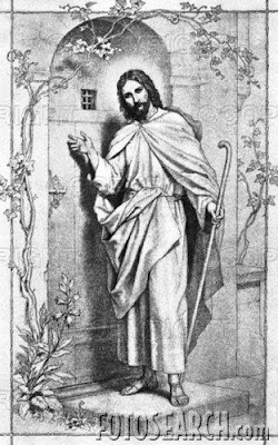 Jesus Knocking on Door Coloring Page