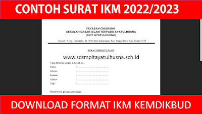 CONTOH FORMAT SURAT PERSETUJUAN KURIKULUM MERDEKA SD/SMP 2022/2023