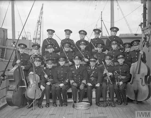 Royal Marine Band on board HMS Cochrane, 16 November 1941 worldwartwo.filminspector.com