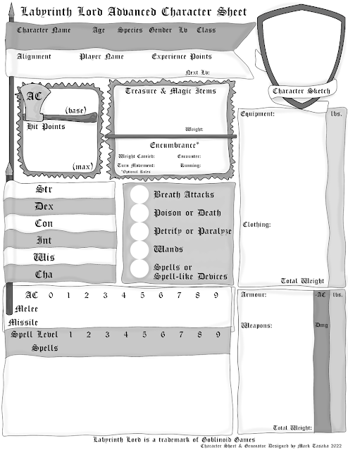 Labyrinth Lord Advanced Magic-User Generator Version 2