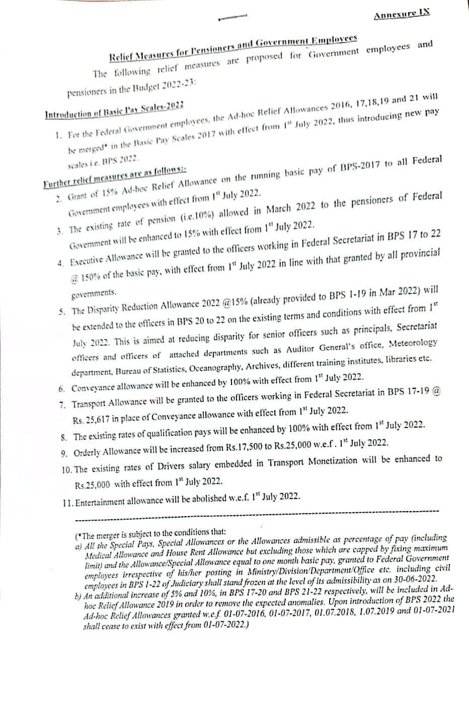 Budget salary increase 2022, conveyance Allowance increase 2022 budget, increase in allowance and ad-hoc Relief 2022, Punjab government budget 2022