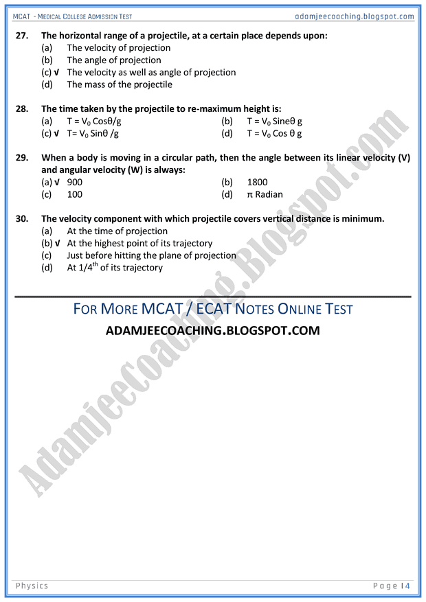 mcat-physics-projectile-motion-mcqs-for-medical-entry-test