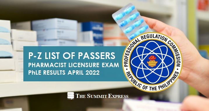 P-Z Passers: April 2022 Pharmacist board exam result