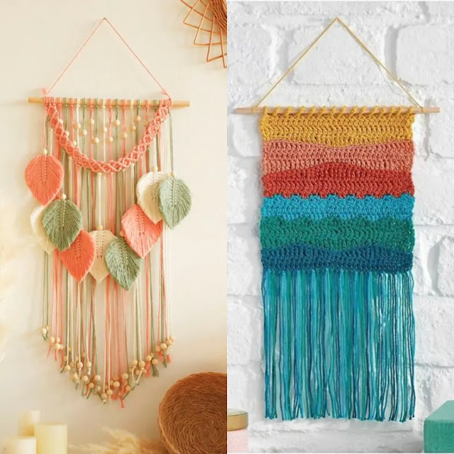 Tapices y Decoración Boho con Crochet usando Hilos Sobrantes