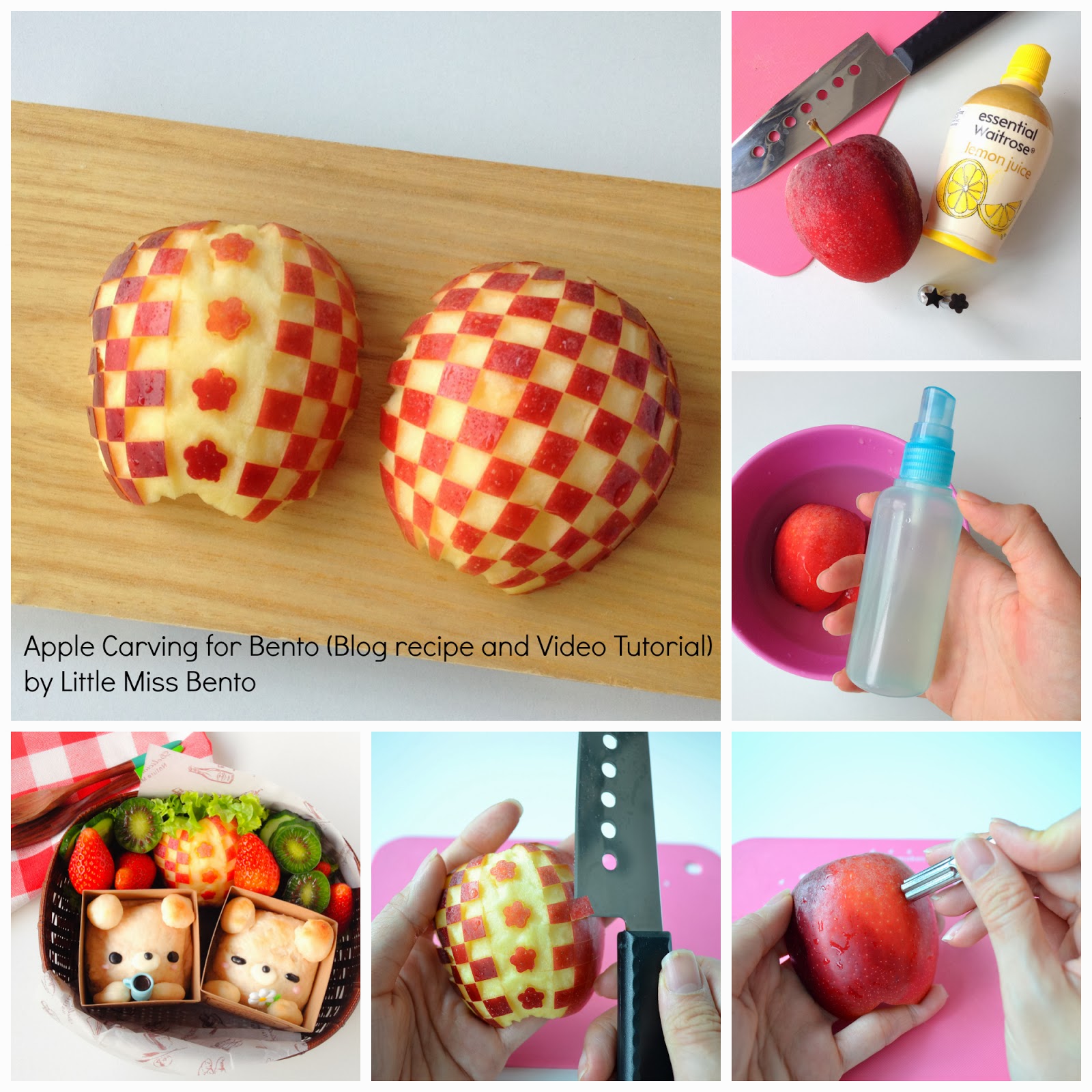 Simple Apple Carving Tutorial For Bento お弁当に可愛いりんご飾り切りのレシピ Little Miss Bento