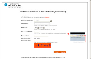 Enter your SBI ATM card details
