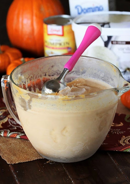 Making Easy Pumpkin Ice Cream in Mixing Bowl Image