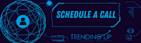 Schedule a Call Button - Trending up logo on black background with digital elements