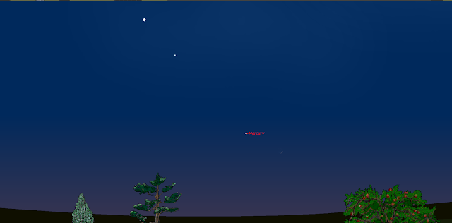 The new moon, Mercury Regulus and Venus