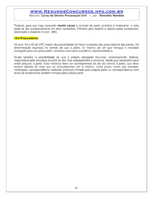 APOSTILA DIREITO PROCESSUAL CIVIL PDF