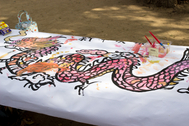 Giant Chinese New Year Collaborative Dragon Painting Activity