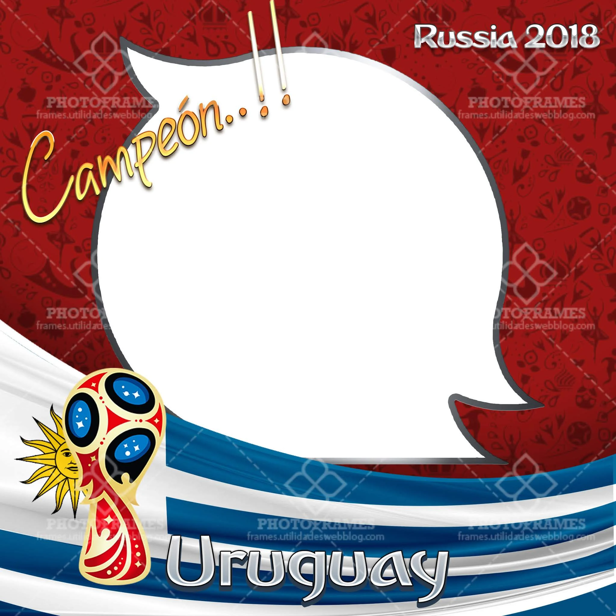 marco para fotos de Uruguay con motivo al mundial de Rusia 2018