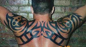 art tattoo on his back