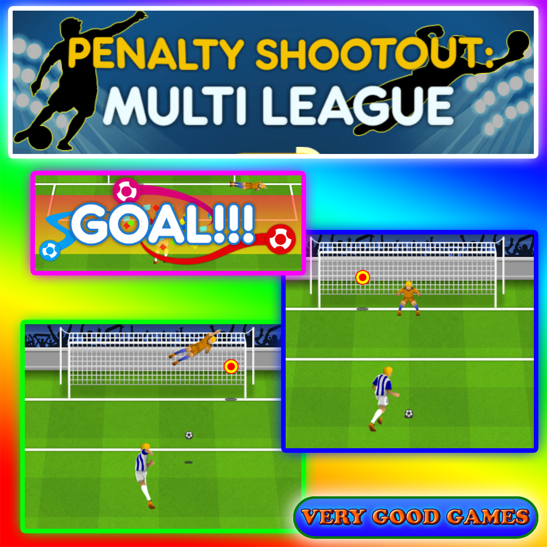 A banner for playing the sports game Penalty Shootout: Multi League on computers, tablets, and smartphones