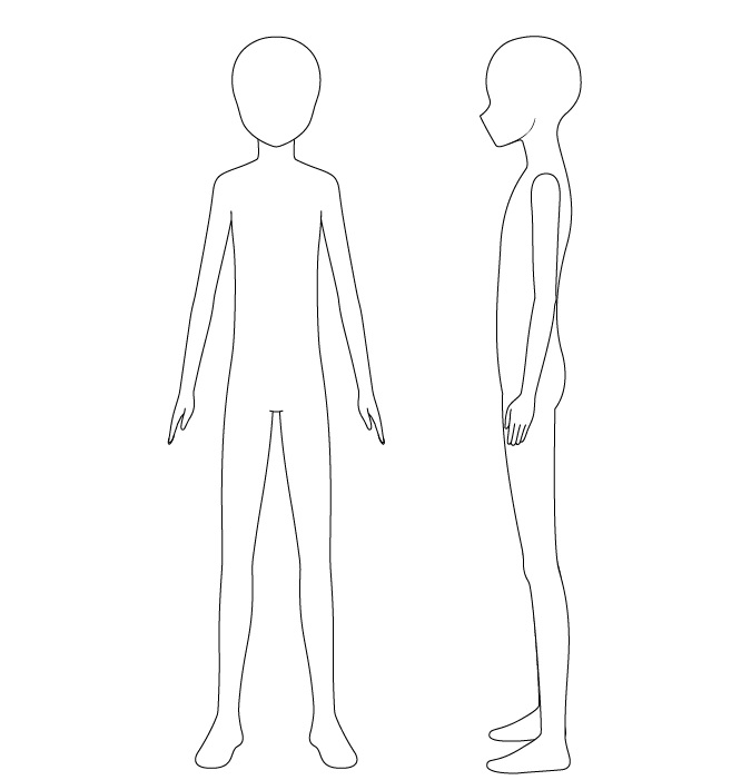 Gambar garis tubuh anak anime