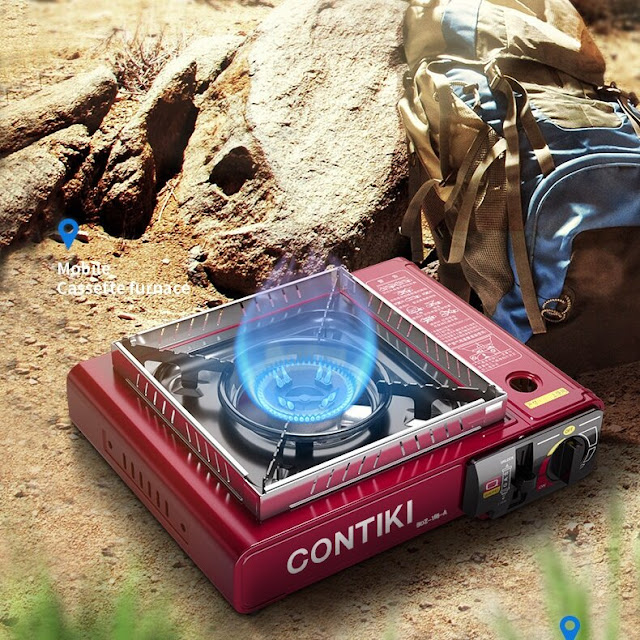 CONTIKI 155-A 2900W Portable Butane Gas Stove Automatic Ignition with Carrying Case, CSA Listed Camping Cooking Stove