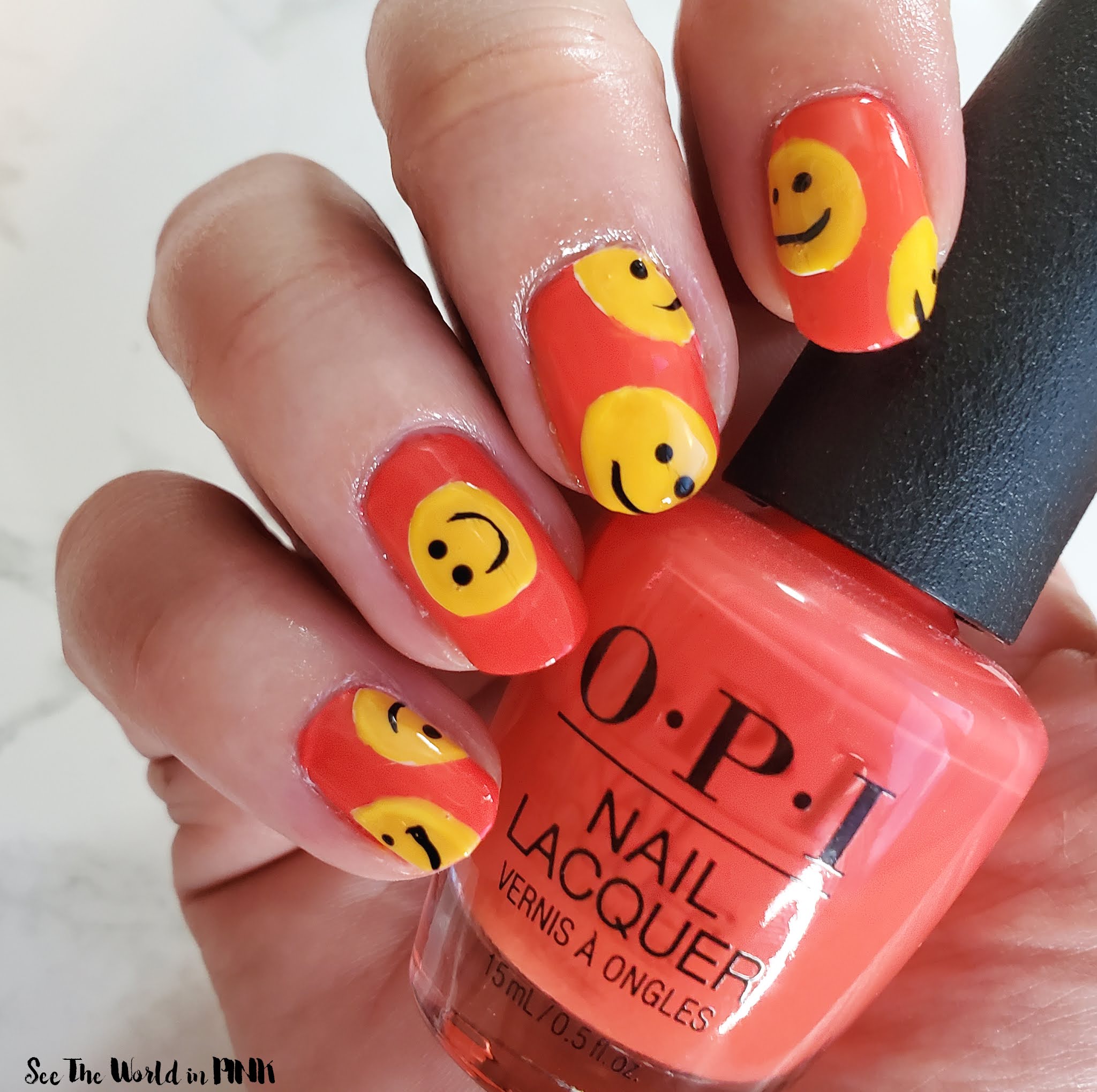 Manicure Monday - Bright, Happy Face Nails