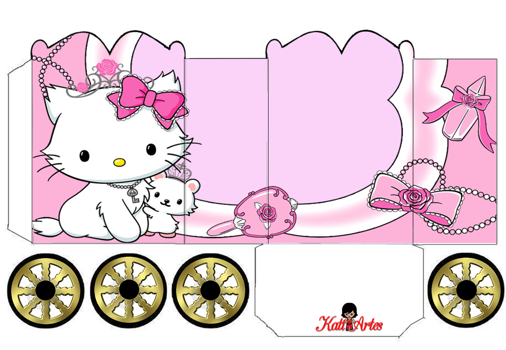 Hello Kitty: Princess Carriage Shaped Free Printable Box.