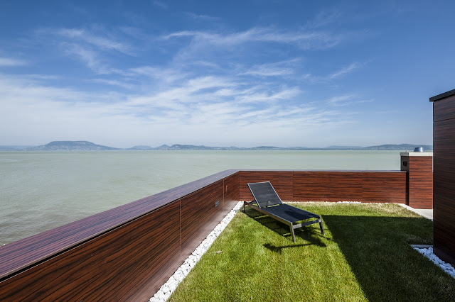 Rooftop terrace with grass and the view 