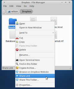 Thunar Dropbox plugin running on Xubuntu