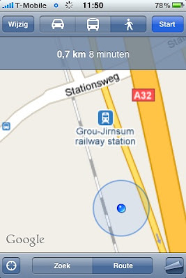 iPhone-schermafbeelding Google Maps: Grou-Jirnsum