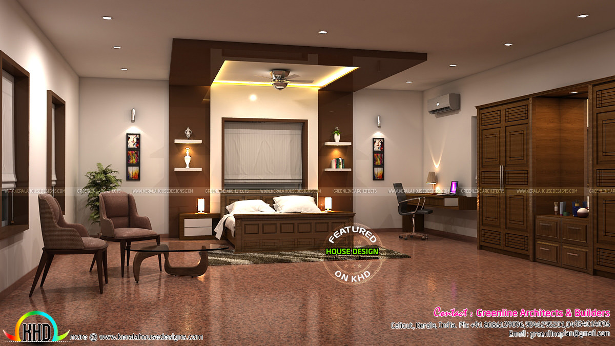 Living room and Master bedroom interior designs - Kerala ...