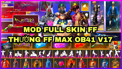 MOD SKIN FREE FIRE MẶC ĐỊNH SUNG HÀNH ĐỘNG TRANG PHỤC FF THƯỜNG FF MAX OB41 NOBAND UPDATE V17