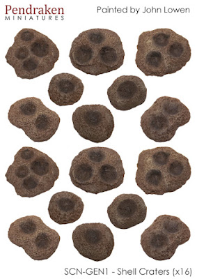 SCN-GEN1    Shell craters x 16, assorted sizes