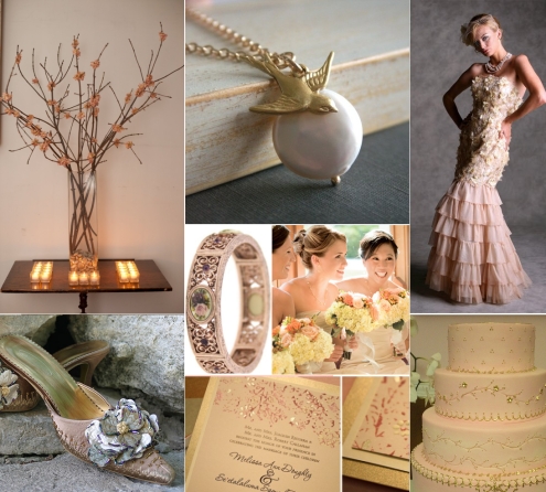 Pink Gold Modern Old gold wedding theme