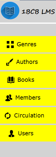 VB.Net Library Management System Left-Bar
