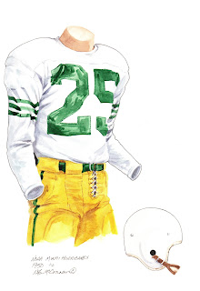 1950 Miami Hurricanes football uniform original art for sale