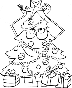 christmas tree coloring page