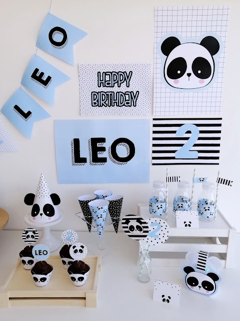 kit de festa do panda azul para imprimir