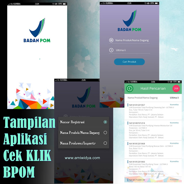 tampilan aplikasi cek klik bpom