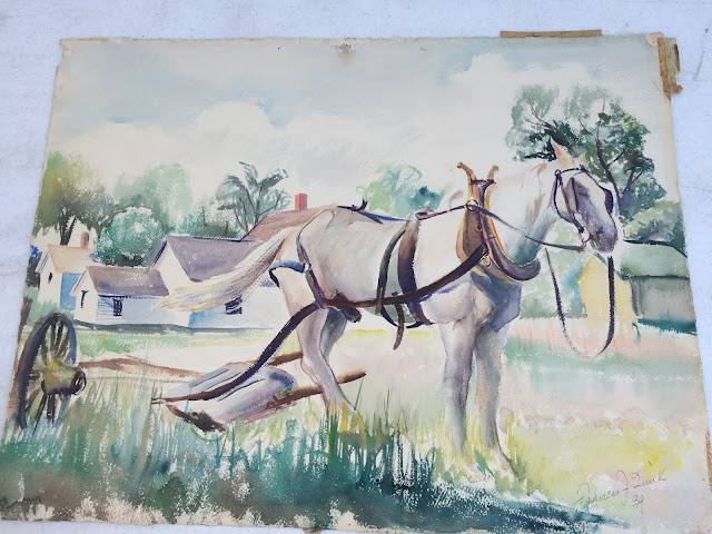 Horse Image, Horse Painting, water color of Maine Draft Horse