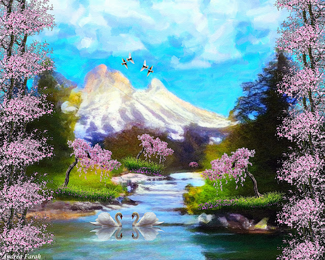 Beautiful landscape digital painting  214